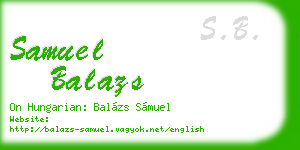 samuel balazs business card